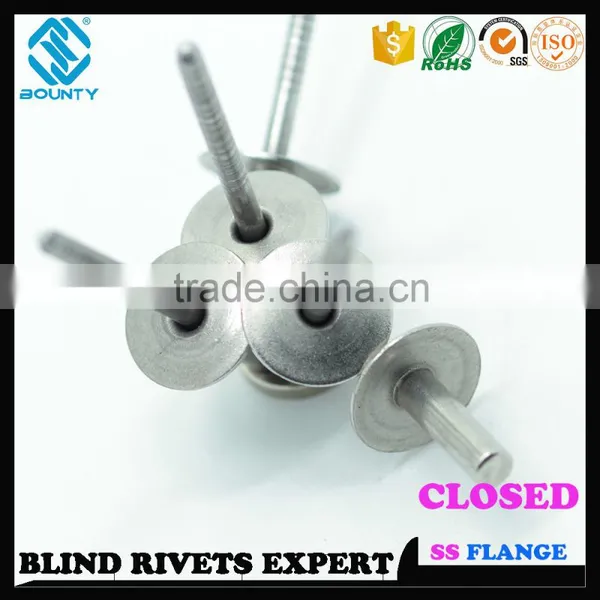 FACTORY A2 A4 304 316 STAINLESS STEEL LARGE FLANGE HEAD SEALED TYPE POP RIVETS photo-2