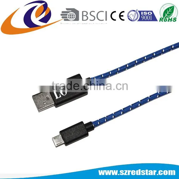 Colorful 1m 1.5m 2m 3m USB 2.0 Nylon Braided Micro USB Cable For Samsung Android Mobile Phone photo-6
