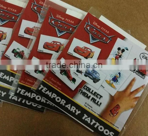 Eco-friendly Kids Cartoon Design Temporary Tattoos
