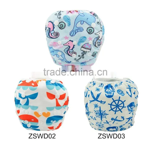 2016 Alva Newest Fashionable Position Prinrted Swimming Diapers Reusable Cloth Baby Swim Diapers photo-2