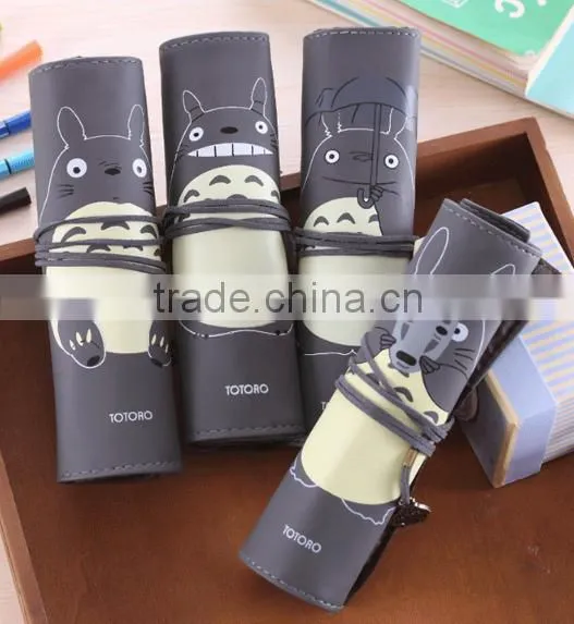 Hot Selling Funny Printing PU Roll up Pencil Case for Wholesales