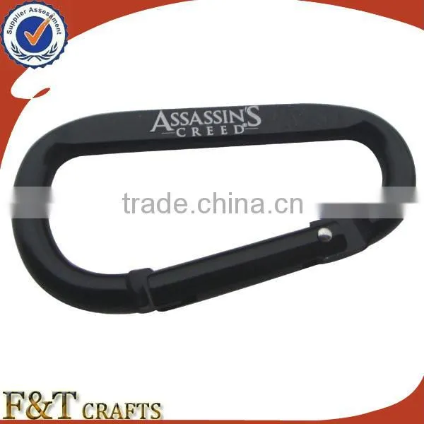 Wholesale Black Climbing Clips Metal Custom Carabiner With Custom Laser Logo photo-2