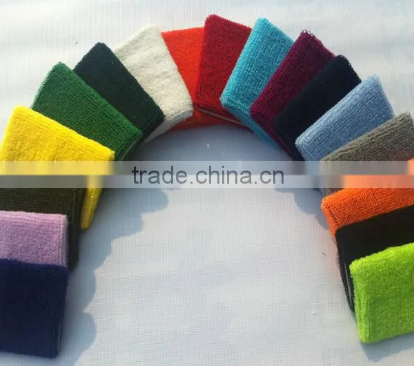 Hot Sale Customized Cotton Or Polyester Wrist Sweatband