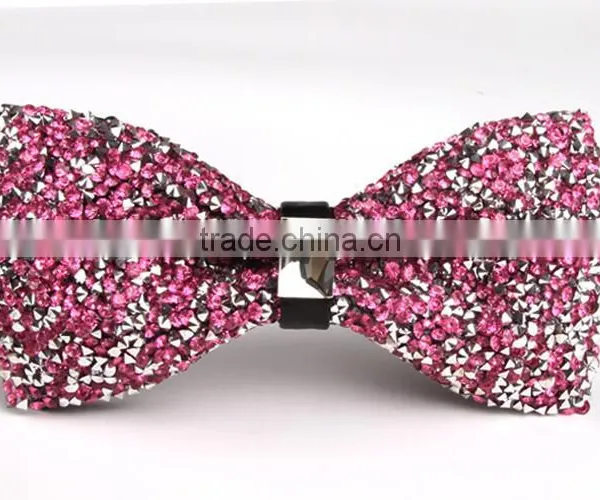 Men's Crystal Shining Wedding Party Pre Tied Bow Tie Bowtie photo-2