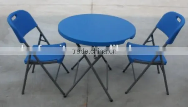 Blue Color Plastic Round Coffee Table photo-3
