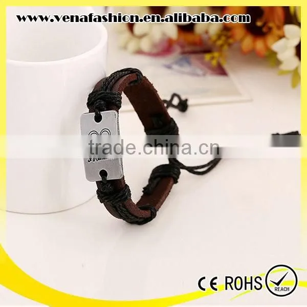 Factory Price New Leather Love Forever Punk Bracelet photo-3