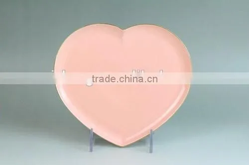 China Manufacturer Plate, Heart Shaped Porcelain Plate, Ceramic Red Plate for Valentine photo-4