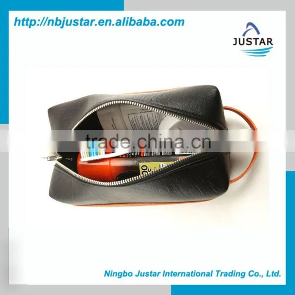 Customized Logo Vegan Leahter Hanging Shaving Kit High Quality Men's Shaving Kit Bag photo-4