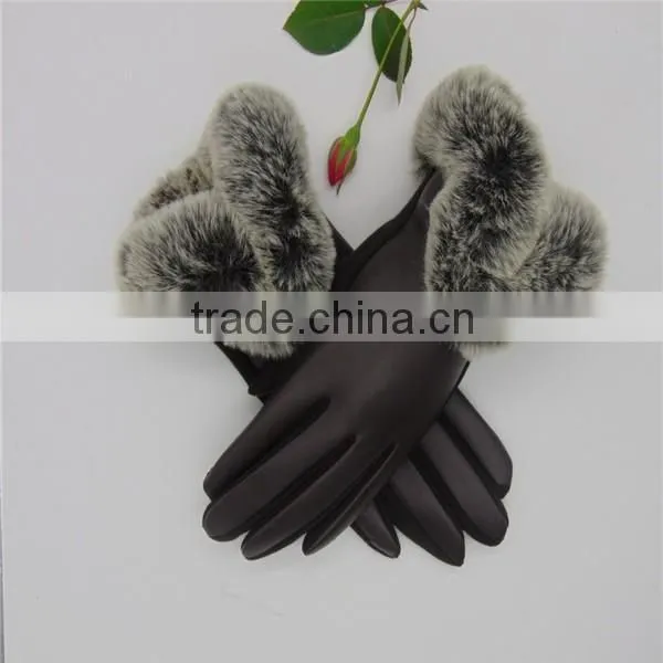 2016 China Hot Sale Black/Brown/Red Tight PU Leather Cycling Hand Gloves photo-4