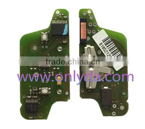 Original Peugeot 3 Button Flip Remote Key With 433mhz With Trunk Button Battery on PCB With FSK Model photo-2