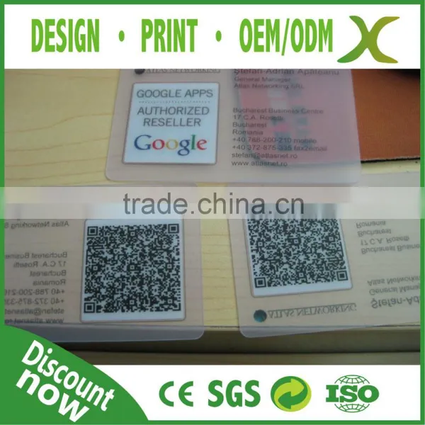 Free Design~~!! High Transparency Material Plastic Card; Transparent Business Card photo-5