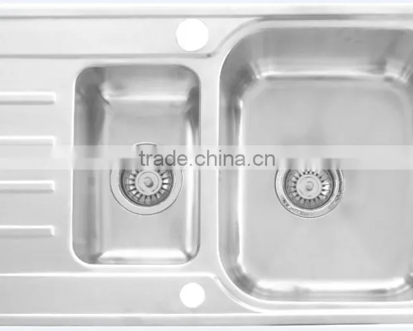 Yacht,Boat,Train and Public Mobile Toilet Stainless Steel Double Bowl Washing Basin Kitchen Sink With Drainboard GR-Y790