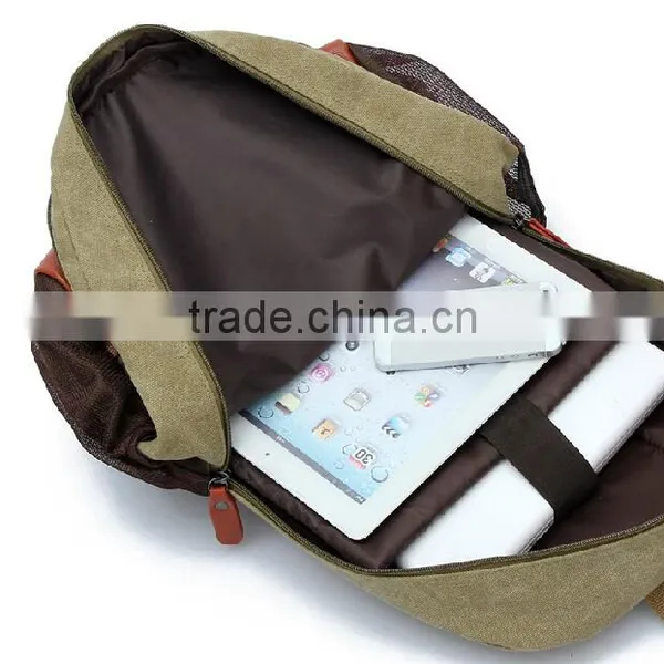 2015 Fashion Design Canvas Backpack Cotton High School Bags photo-5