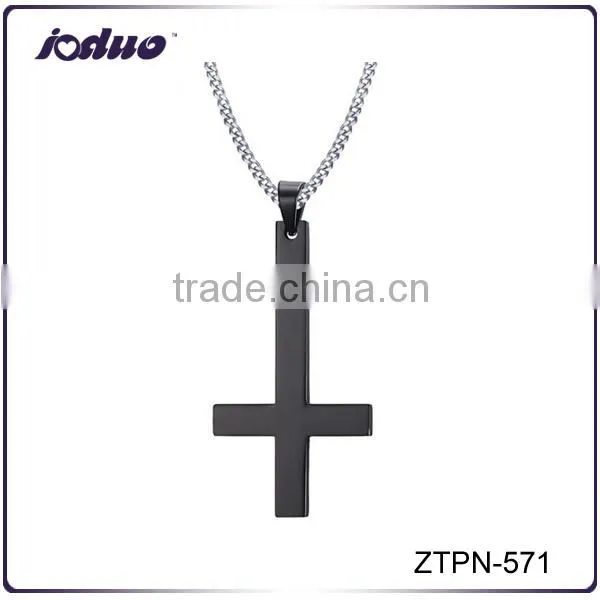 Europe Inverted Cross Stainless Steel Necklace 2016