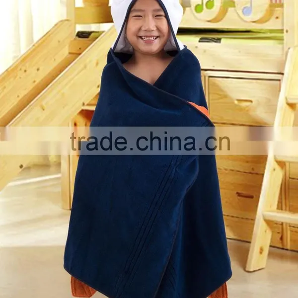 Dark Blue Yellow Duck Kids Animal Bathrobe photo-2