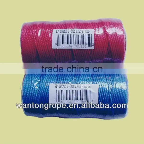 225 Feet #18 Red & Blue Multifilament Twisted Polypropylene Mason's Twine