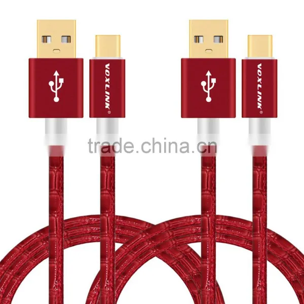 VOXLINK Fast Charging 5v 1a Gold Plated 1m Crocodile USB Typc c Charger Cable for Macbook photo-2