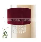 Easy Fit Chandelier Light Lamp Shade Fitting With Acrylic Crystal Droplets - Deep Red