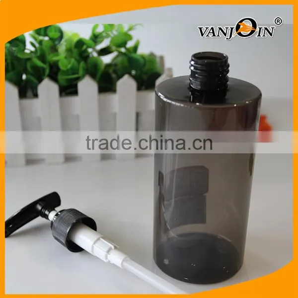 350ml Transparent Grey Cylindrical Lotion Pump Bottle photo-2