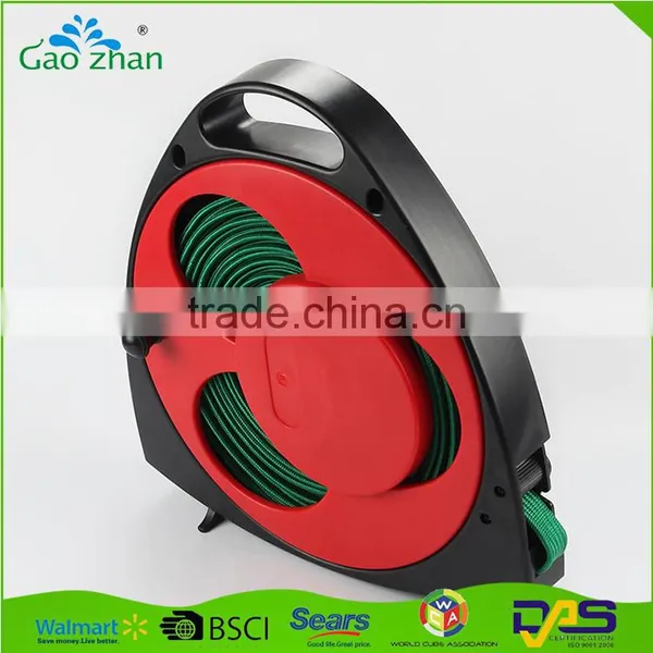 15m Flat Garden Hose Pipe & Reel With 4 Ways Spray Nozzle Gun Set photo-4