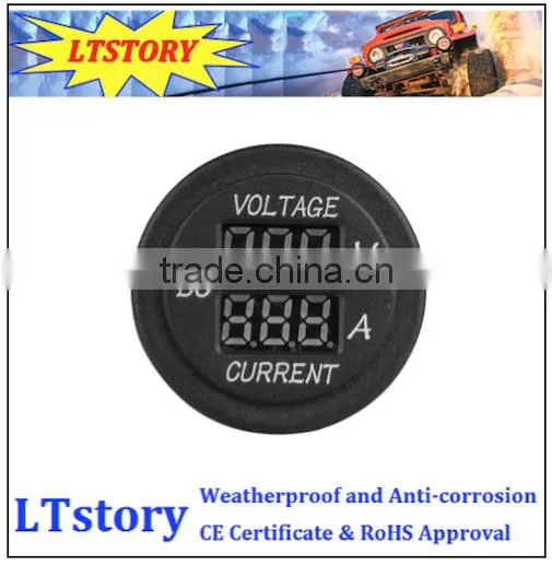 DC Waterproof Round Digital Voltmeter and Ammeter Socket