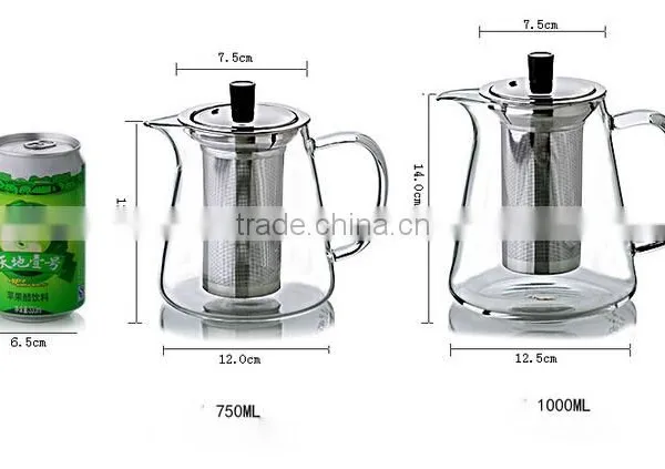 Glass Tea Pot With Tea Strainer Pots With Strainer Lids Glass Infusion Tea Pots photo-5