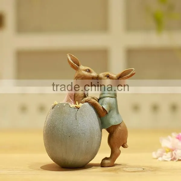 Resin Kissing Rabbit Figurines Wedding Favors and Gifts for Guest photo-3