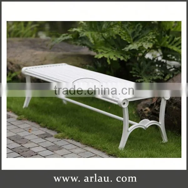 Arlau Cast Aluminum Outdoor Garden Furniture,Iron Bench,Hdpe Bench Seat With Galvanized Steel Legs