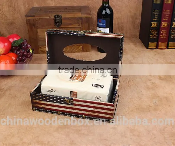 2015 USA Flag Wooden Tissue Box photo-3