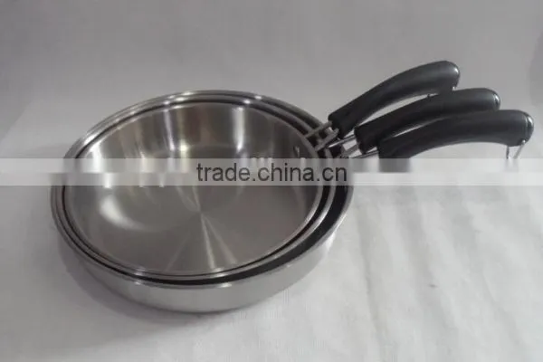 3 Pcs Stainless Steel Fry Pan/frying Pan Set photo-3