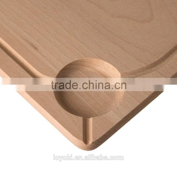 New Design Beech Wood Cutting Board Natural Wooden Kitchen Chopping Blocks With Groove photo-3