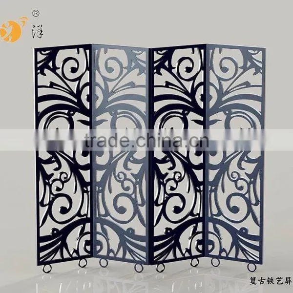 Chinese Style Hotel Indoor Decorative Cheap Metal Folding Screen Room Divider photo-2