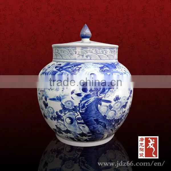 Hand Made Jingdezhen Blue and White Porcelain Jar