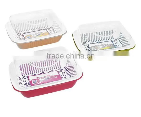 PP Plastic Kitchen Rectangle Dish Holder With Cover photo-2