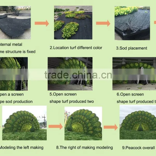 Songtao High Quality Artificial Peacock Artificial Animal Topiary Sculpture for Garden Decoration photo-6