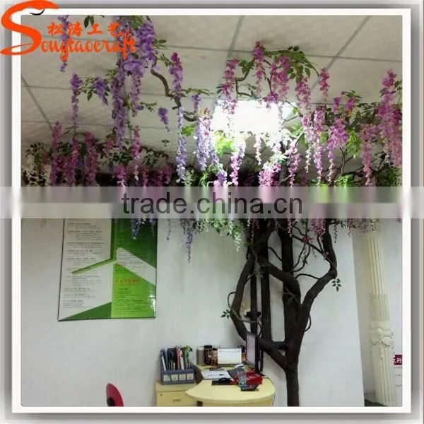 20160620 SongTao White Artificial Wisteria Tree Custom Canopy Silk Wisteria Tree photo-3