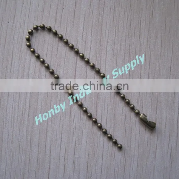 Well Cut 15CM Steel Bronze Ball Chain Key Tag