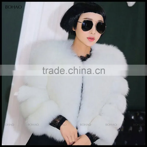 Hot-sales Popular Style Red Faux Fox Fur Woman Coat photo-3
