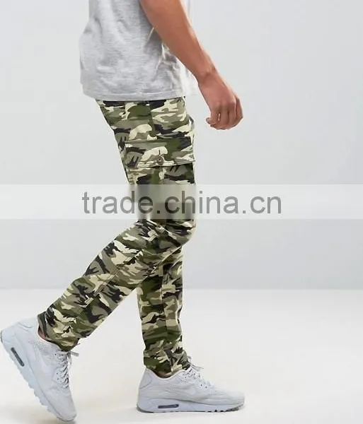 Custom Guangzhou Manufacturer OEM 100% Cotton Slim Breathable Functional Green Camo Men's Cargo Camouflage Pants photo-4