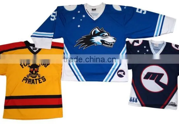 China Made Full Body Sublimation Printed Ice Hockey Jerseys and Hockey Uniforms Wholesale for Sports and Teams ,clubs