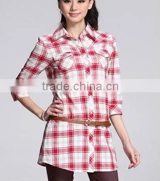 Bulk Wholesale 22 Colors Girl's Plaid Flannel Shirt Female Long-sleeved Plaid Shirt photo-4