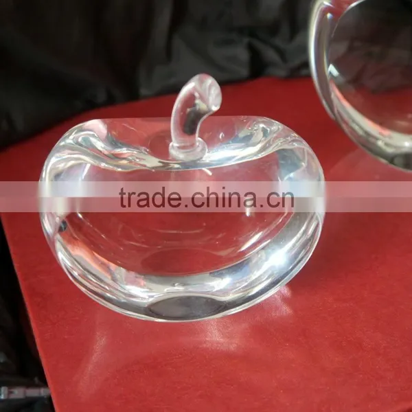 High Quality Faceted Clear Crystal Apple With Metal Leaf Crafts photo-6