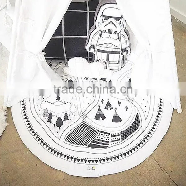 Cute Novel Children Bedroom Decoration Cotton Village Road Baby Crawl Play Mat photo-3