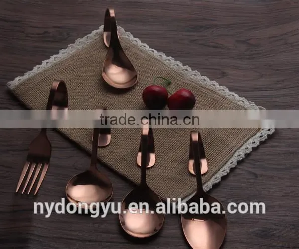 Titanium Creative Stainless Steel Spoon Fork /gmi Bent Handle Titanium Plate Fork Spoon / Fancy Dinnerware photo-3