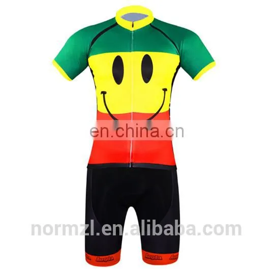 2016 New Cartoon Cute Smile Emojy Women Girl Men Boy Children Unisex Cycling Jerseys Sets Outdoor Sport Jersey Clothes photo-4