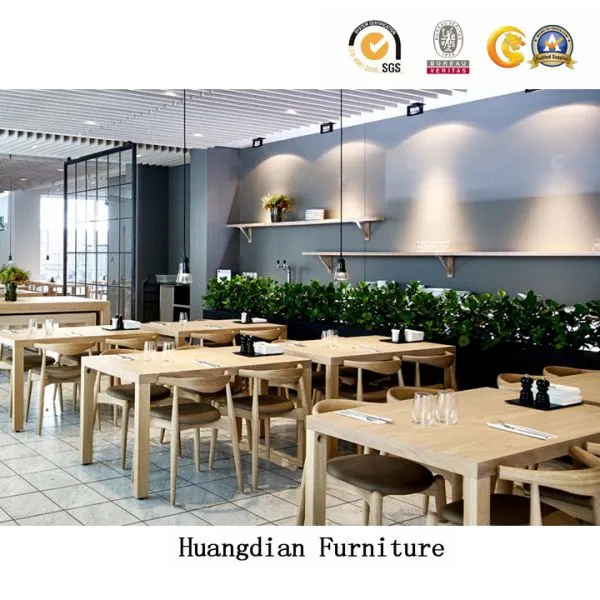 Wholesale Restaurant Furniture Coffee Shop Wooden Dining Room Table and Chairs Set