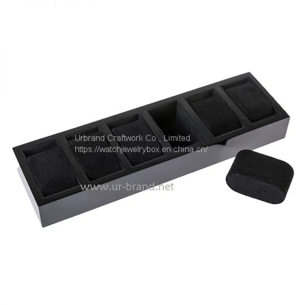 6 Booth Watch Display Box Watch Jewelry Display Storage Tray With Pillow Black Watch Storage photo-3
