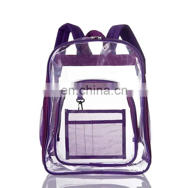 Custom New Fashion Waterproof Colorer Transparent Clear Pvc Backpack photo-3