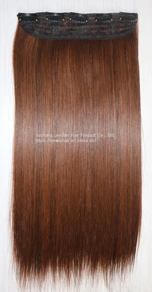 straight style 55Cm single color 5 clips in synthetic hair extension 100g-120g matt fiber 5pcs/lot