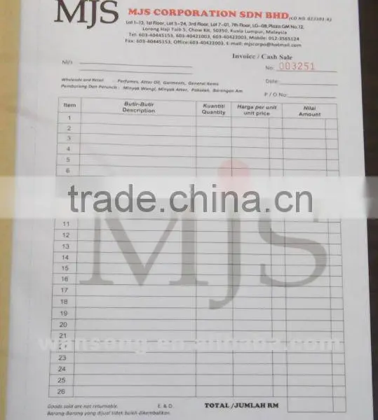 Delicate Receipt Note Book Printing